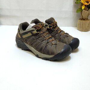 KEEN Voyageur Vented Hiking Shoes Men US 9M Leather Mesh Outdoor Water-Resistant